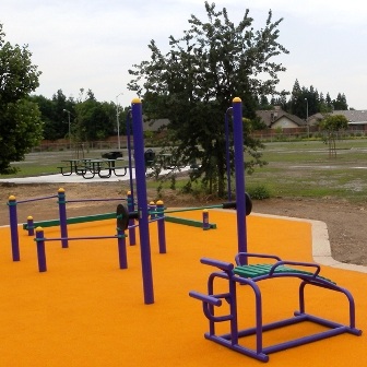 Outdoor Fitness Equipment Park Community Trail Clovis California CA